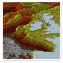 3D view of the British continental shelf.  A. Davies (2005).