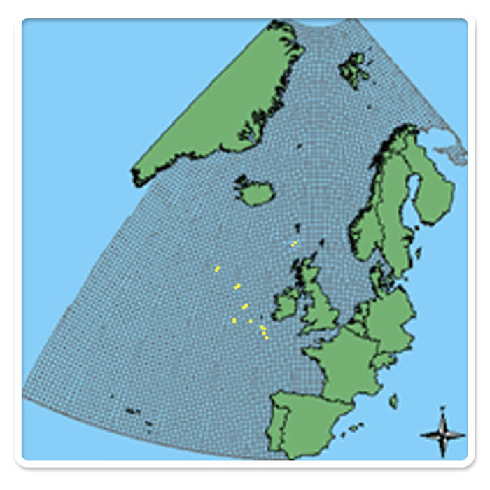 Carbonate mound locations (data from JNCC & Freiwald et al, 2004).